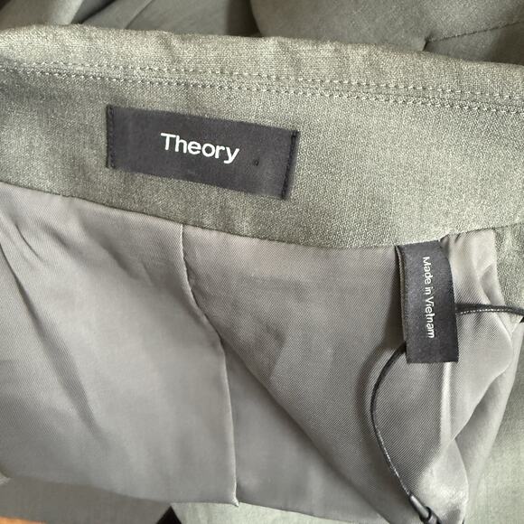THEORY Etiennette Stretch Wool Green Blazer Size 00 - Picture 5 of 10